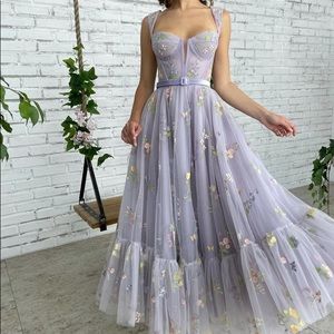 Teuta Matoshi Violet Blooms Dress Never Used